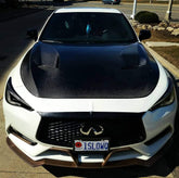 Infiniti Q60 Red Sport 400 Premium Luxe Sport Pure 2017 2018 2019 2020 2021 2022 with Aftermarket Parts - Project Black S Concept Hood Bonnet Carbon Fiber / FRP from CMST Tuning